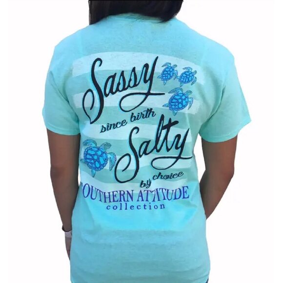 Sassy Since Birth Salty By Choice Short Sleeve T-Shirt NEW Fast Ship - Picture 1 of 5